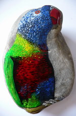 Malování na kameny - papouch (papouch.jpg)